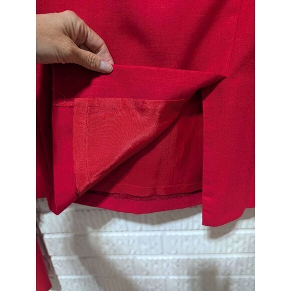 Jacqueline Ferrar Women's Red Solid Dress Skirt Jacket Ensemble 3-Piece Set Size - Picture 10 of 11